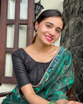 Leela Black Stretchable Lycra Choli Blouse for Indian Saree Party Wear Advi