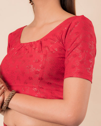 Close-up of the metallic-striped jacquard fabric
