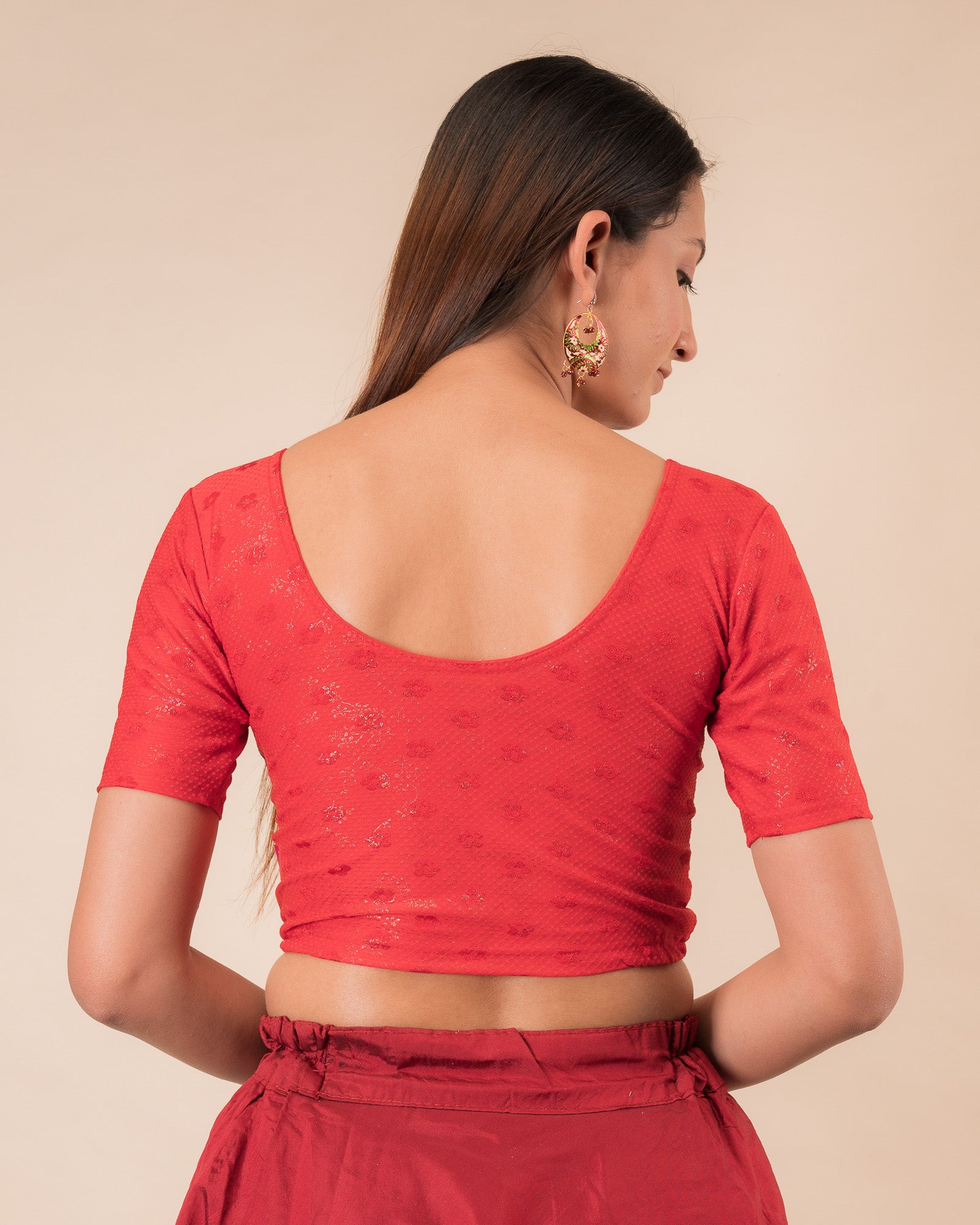 Rear view showcasing the zig-zag pattern on the back