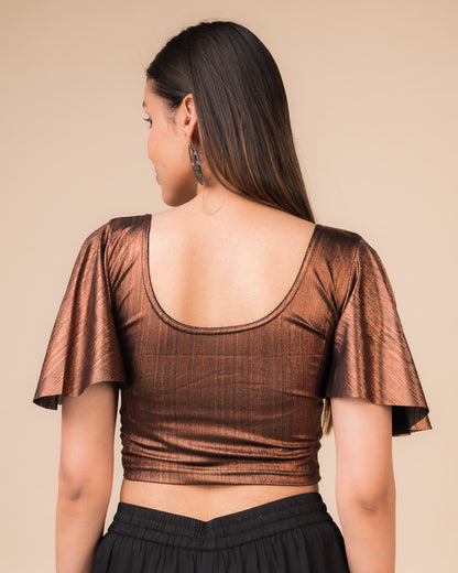 Rear view showcasing the back design and metallic stripes