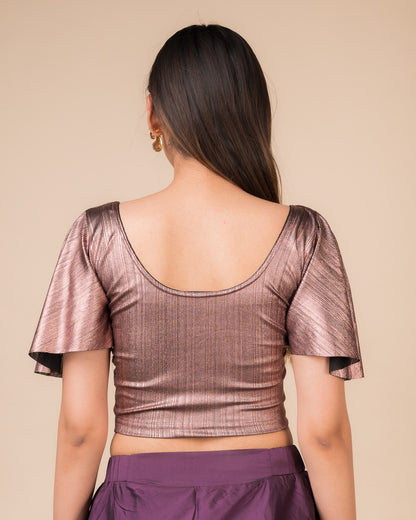 Rear view showcasing the back design and metallic stripes