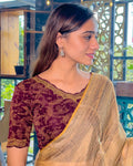 Ravina Wine Traditional Readymade Saree Blouse | Stretchable Fit | Festive & Wedding Wear