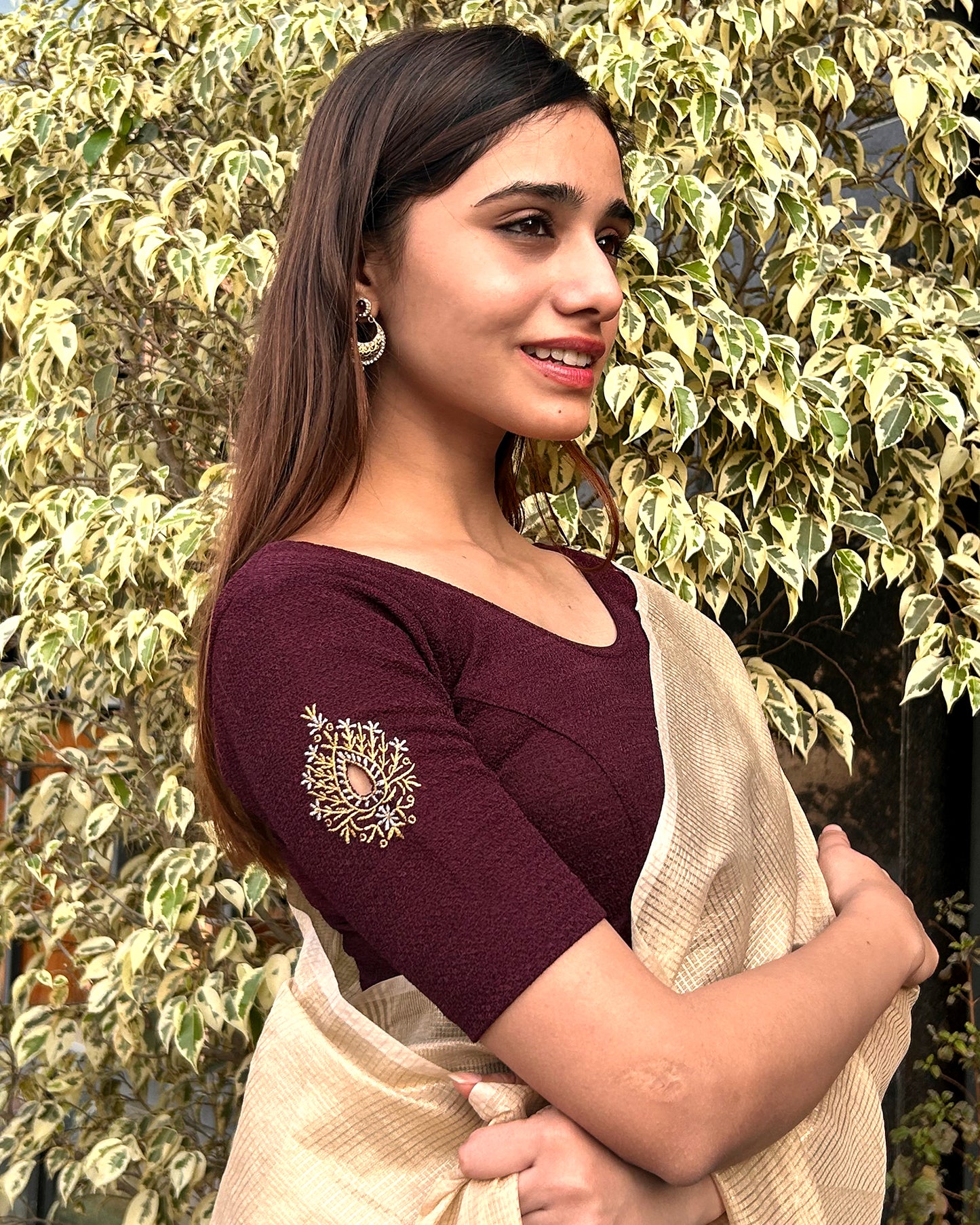 Mirari Zari Sleeve Blouse Wine