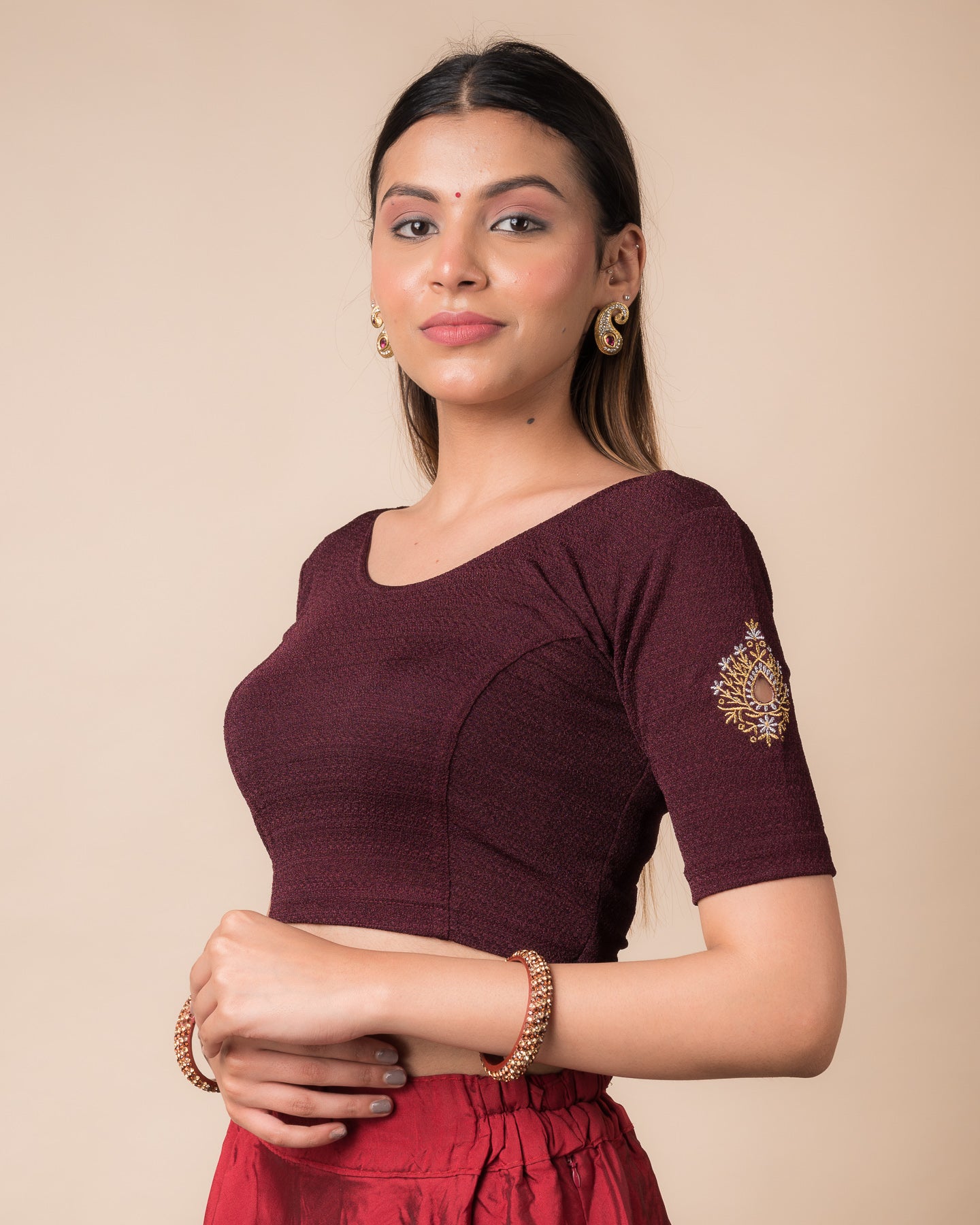 Mirari Zari Sleeve Blouse Wine