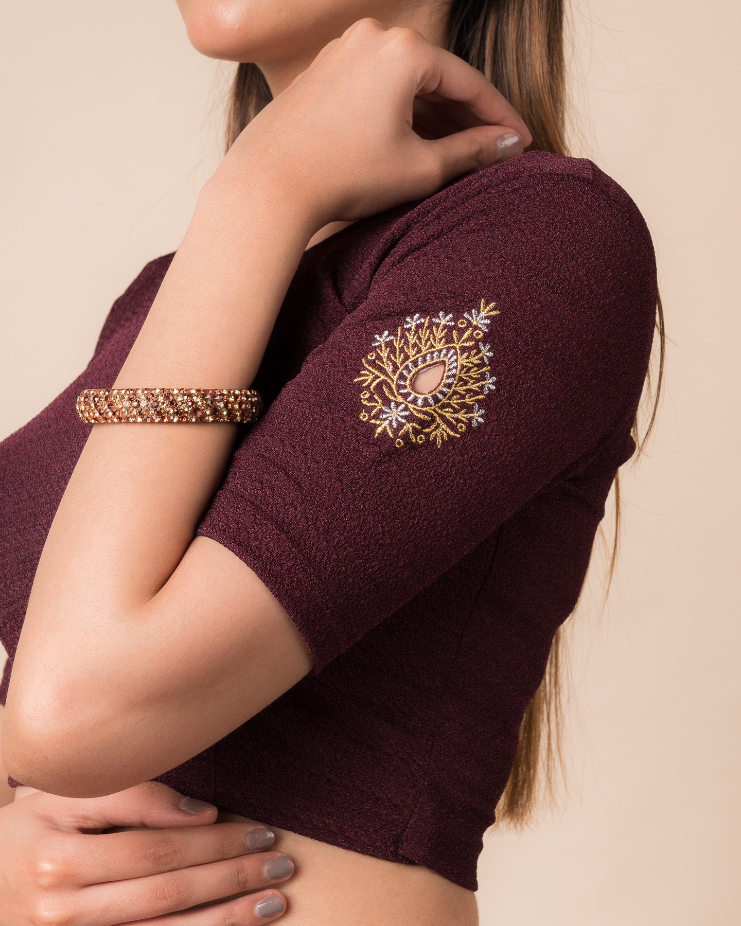 Mirari Zari Sleeve Blouse Wine