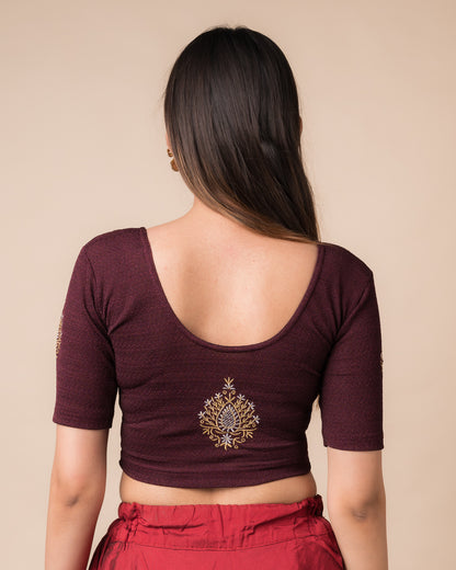 Mirari Zari Sleeve Blouse Wine