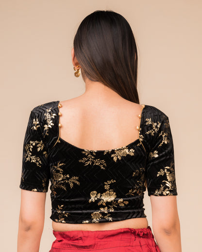 Rear view showcasing the potli-button detail at the back.