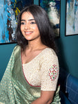 Multani Embroidery Stretchable Blouse Light Gold