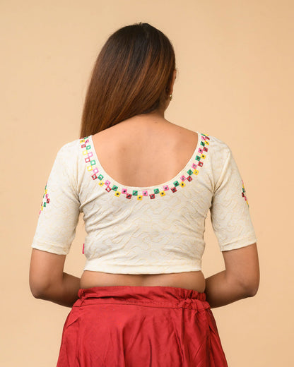 Rabaari Gold Mirror Embroidered Blouse