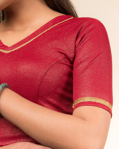 Close-up of the jacquard fabric with metallic finish.