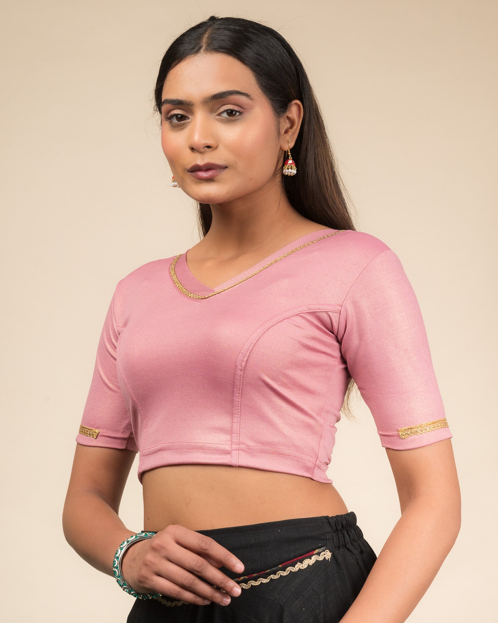 Side profile emphasizing sleeve structure and silhouette.