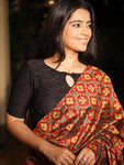 Maisha Black Striped Zari Stretchable Saree Blouse Advi