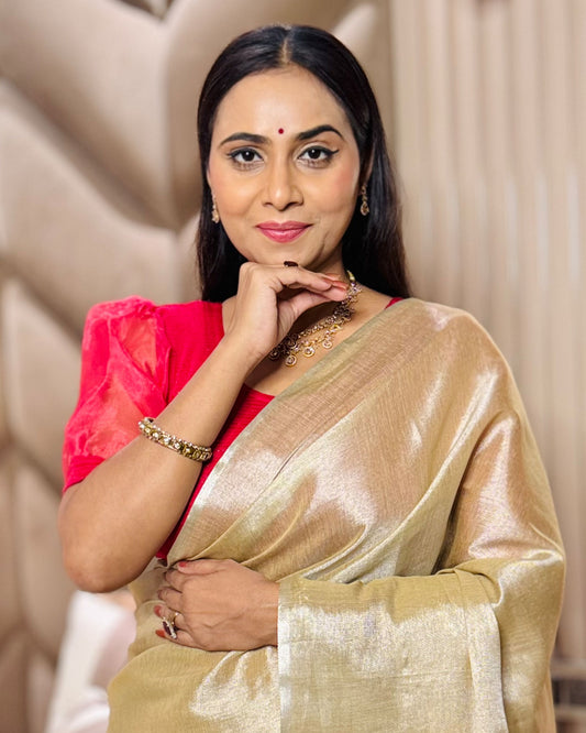 Vaayu Rani Pink Organza Puff Saree Blouse – Designer Stretchable by Advi