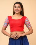 Durga Red Navratri Stretchable Blouse