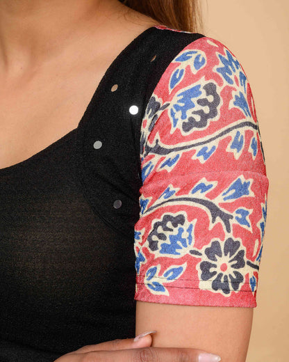 Durga Black Navratri Stretchable Blouse