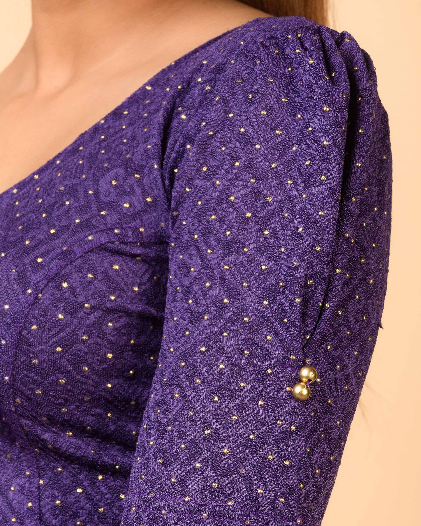 Aneri Purple Puff Sleeve Blouse