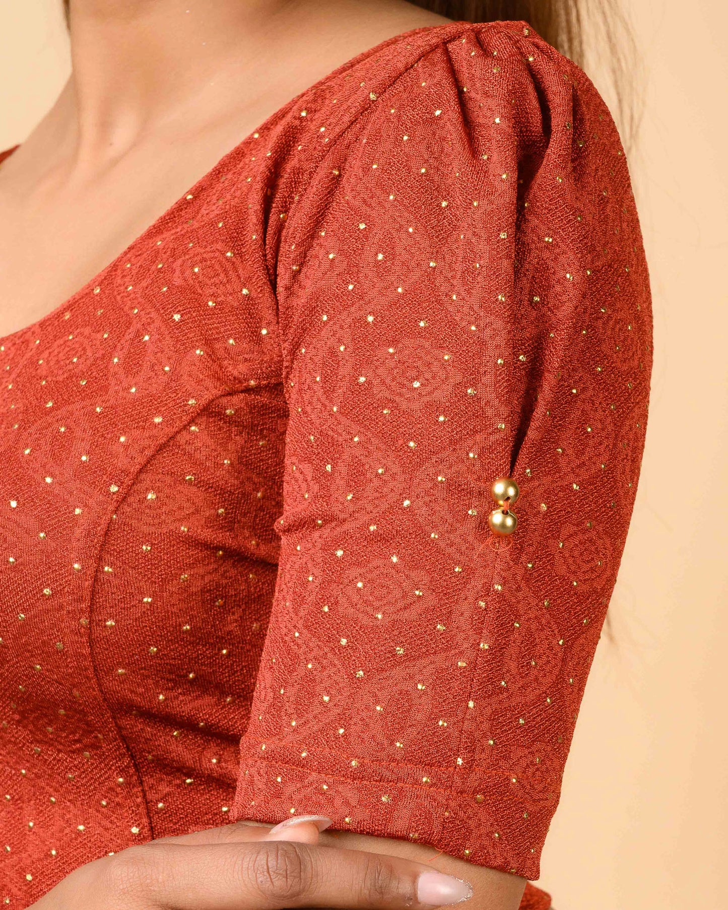 Aneri Rust Puff Sleeve Blouse