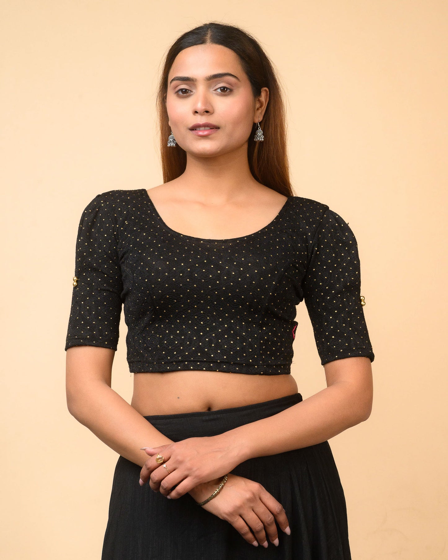 Aneri Black Puff Sleeve Blouse