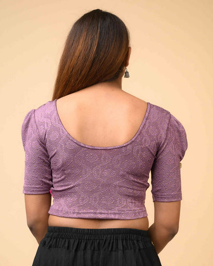 Aneri Dark Lavender Puff Sleeve Blouse