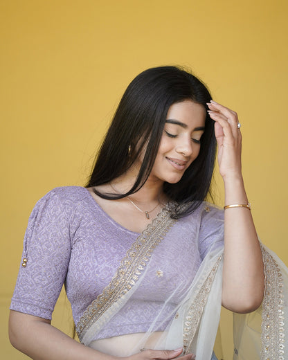 Aneri Lavender Puff Sleeve Blouse