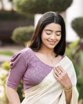 Aneri Dark Lavender Puff Sleeve Blouse