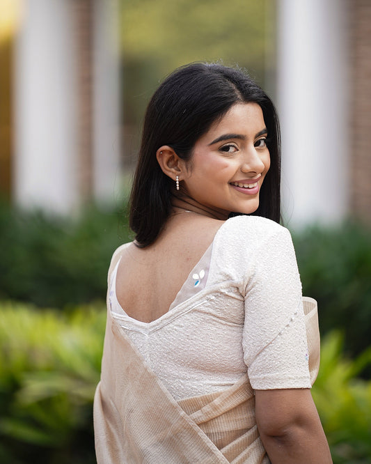 Mira White Handwork Designer Blouse