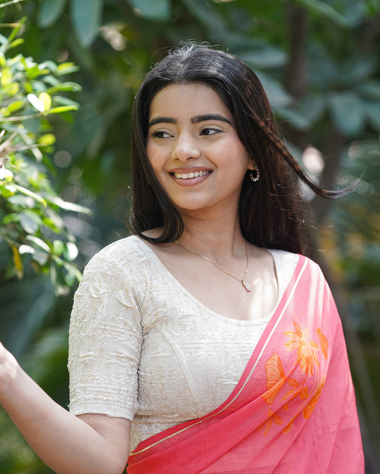 Koyal Cream Metallic Blouse