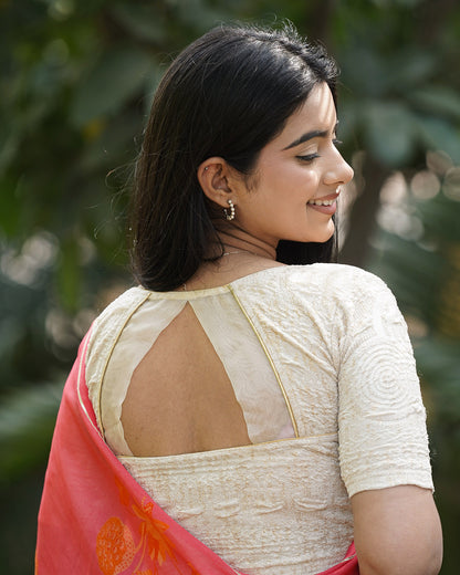 Koyal Cream Metallic Blouse