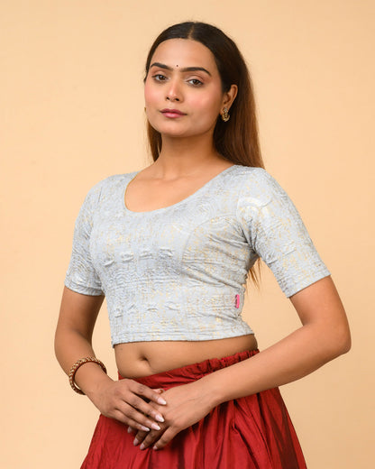 Koyal Gray Metallic Blouse