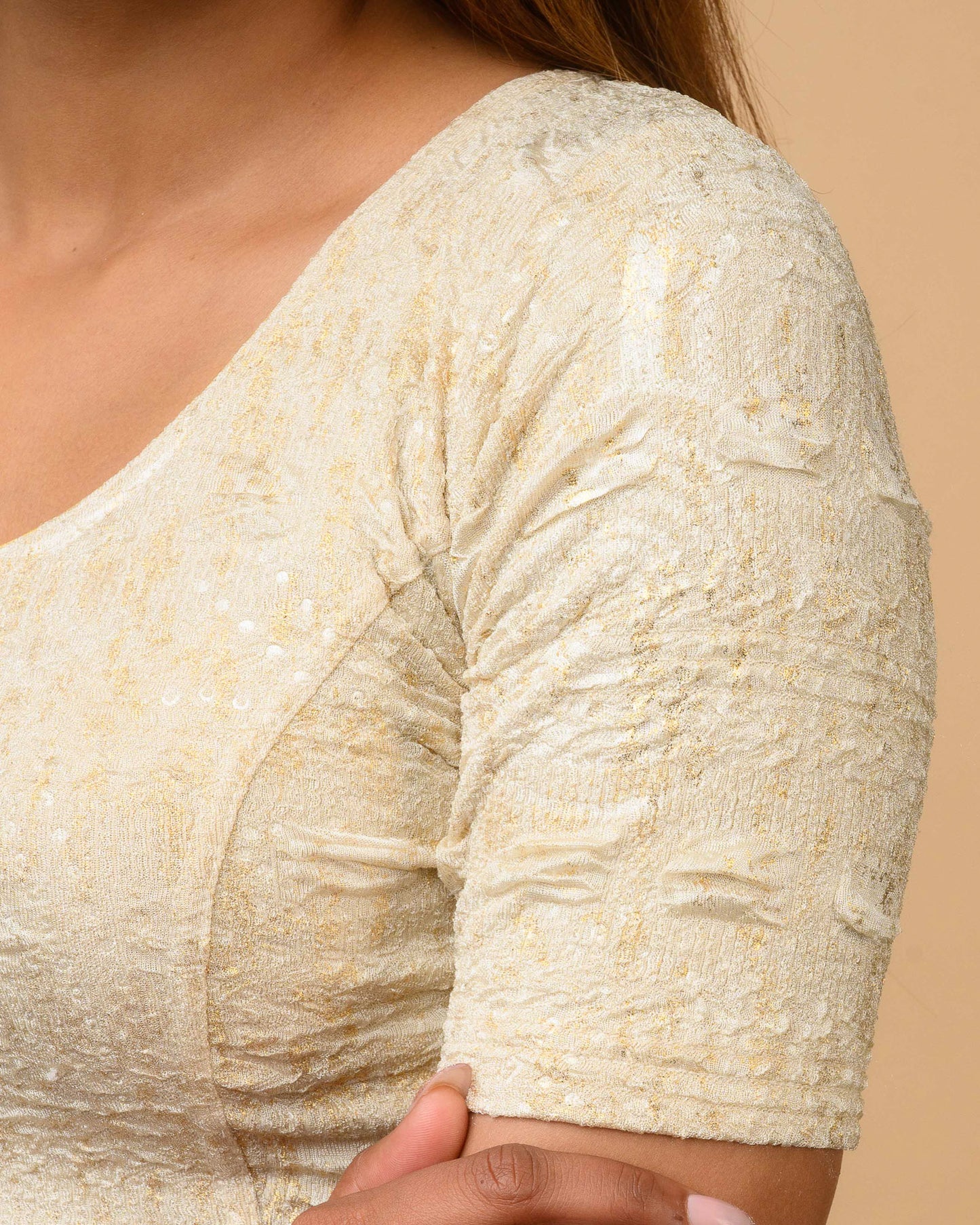 Koyal Cream Metallic Blouse