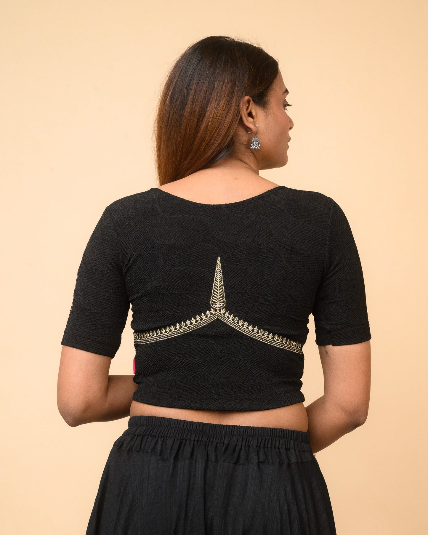Mirai Black Zari Embroidered Blouse