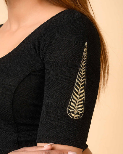 Mirai Black Zari Embroidered Blouse