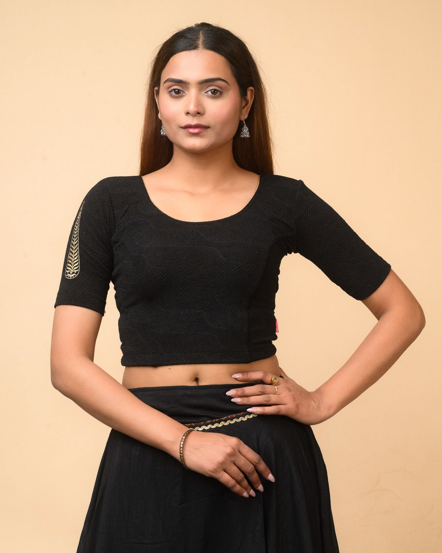 Mirai Black Zari Embroidered Blouse