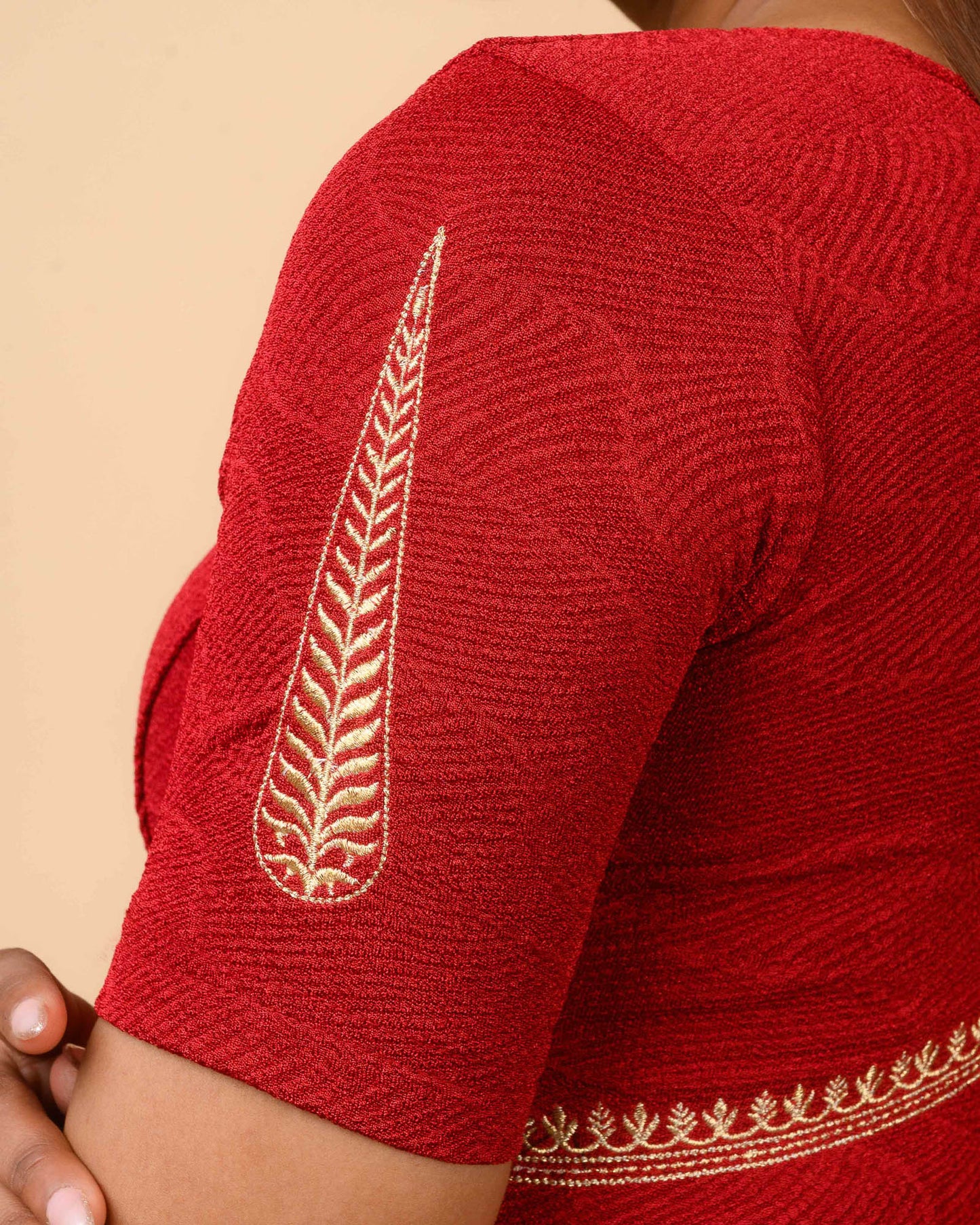 Mirai Maroon Zari Embroidered Blouse