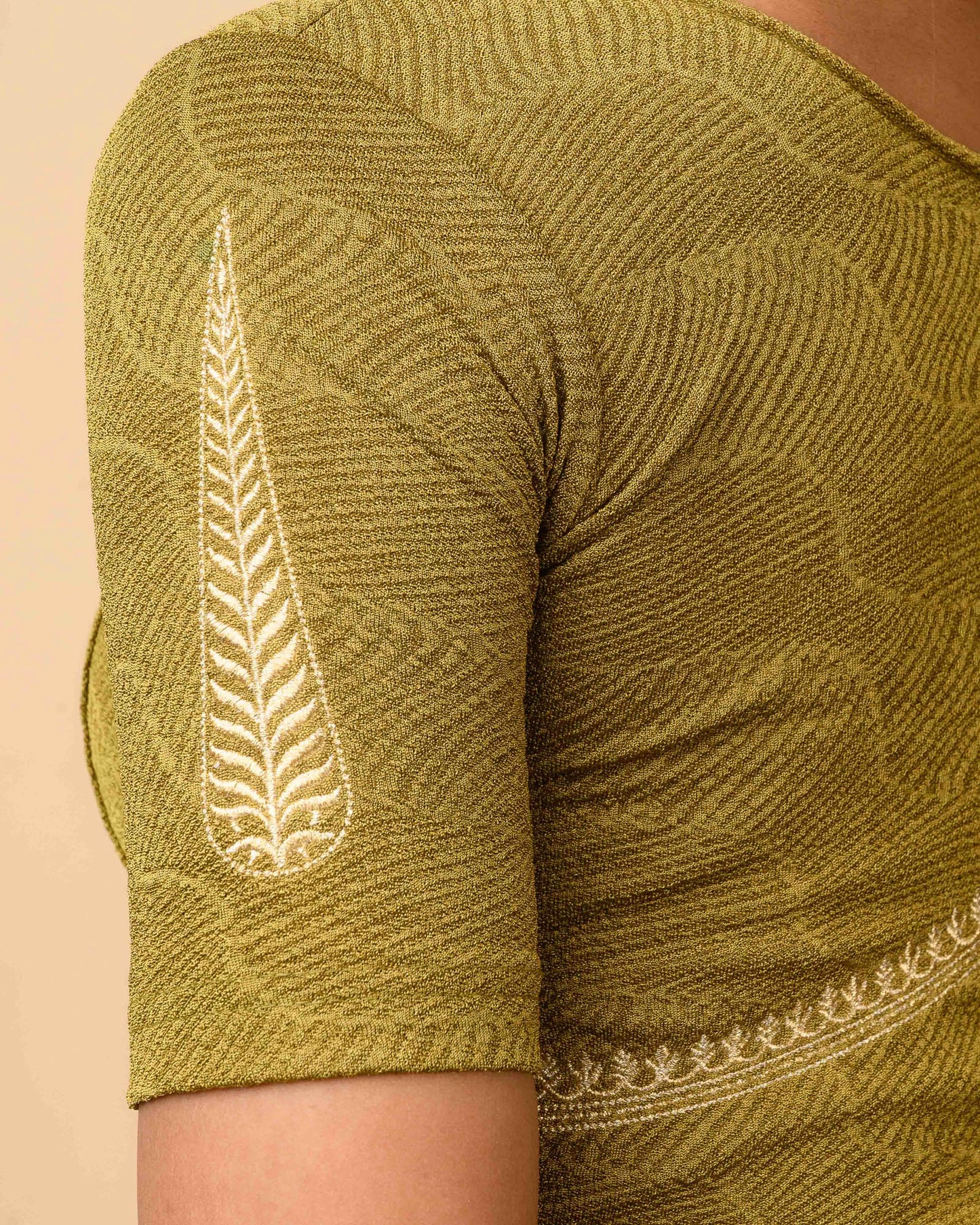 Mirai Mehendi Green Zari Embroidered Blouse