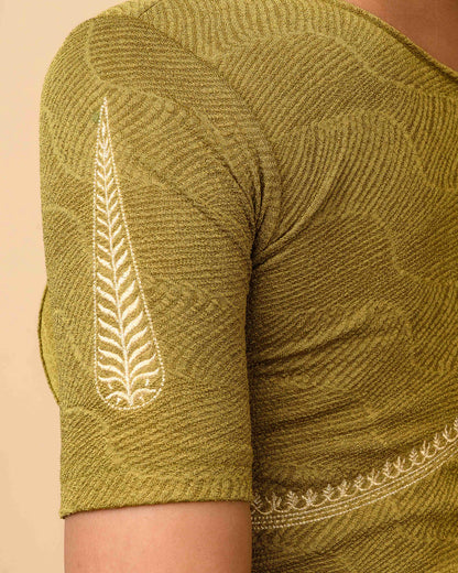 Mirai Mehendi Green Zari Embroidered Blouse