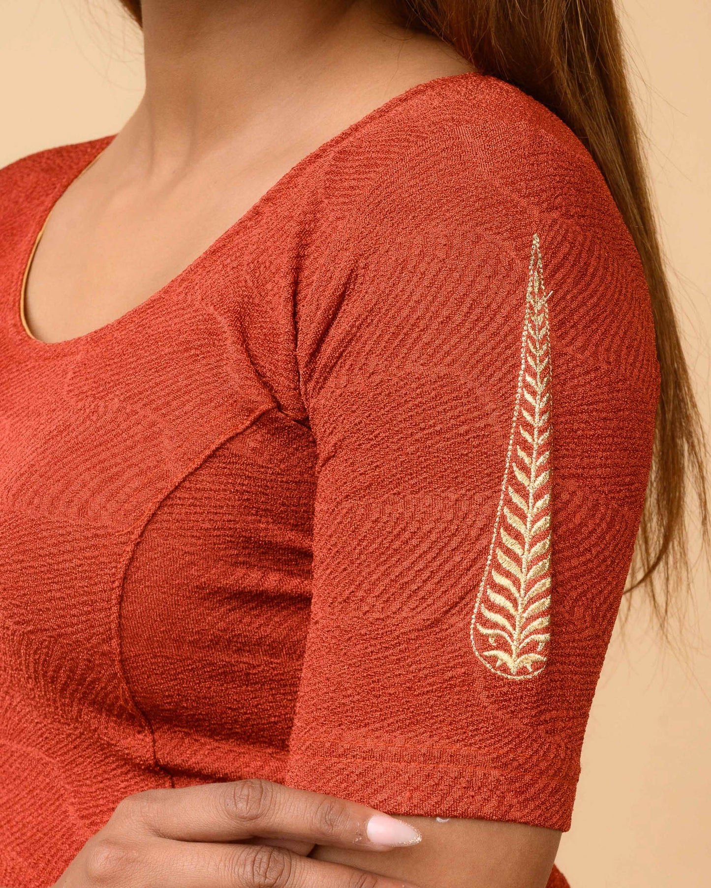 Mirai Rust Zari Embroidered Blouse