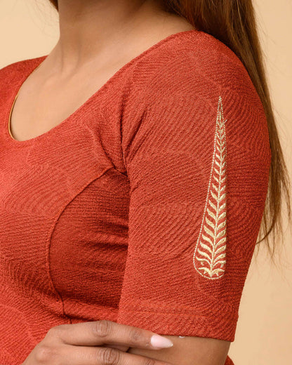 Mirai Rust Zari Embroidered Blouse