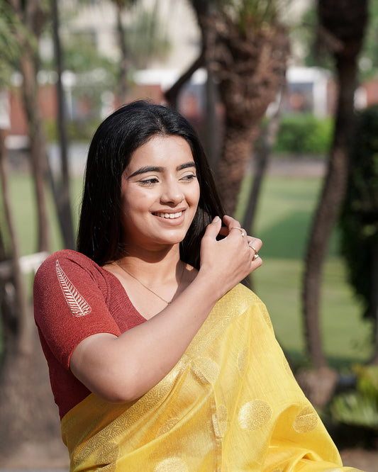 Mirai Rust Zari Embroidered Blouse