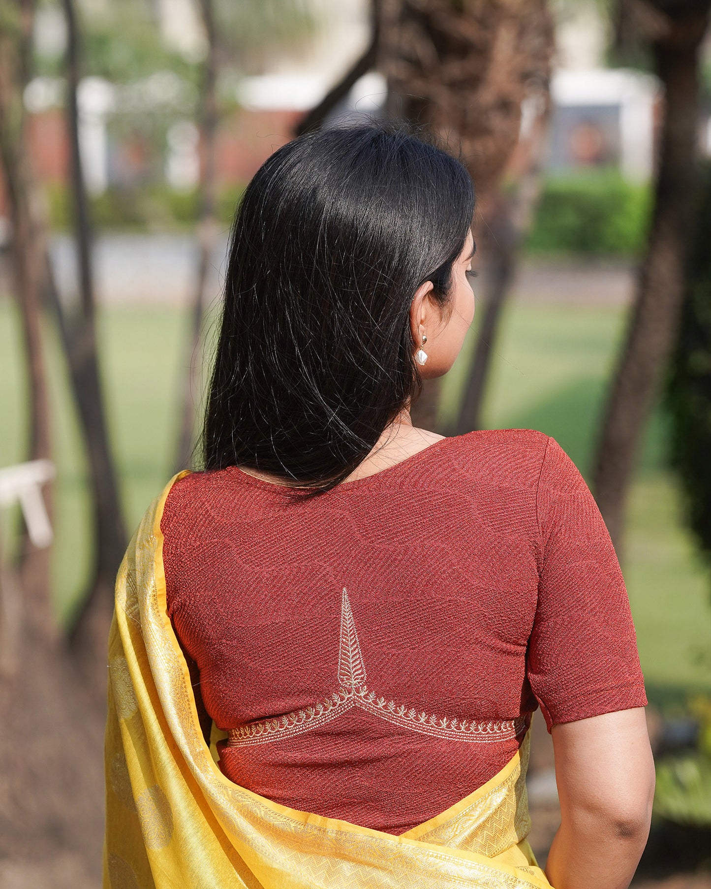 Mirai Rust Zari Embroidered Blouse
