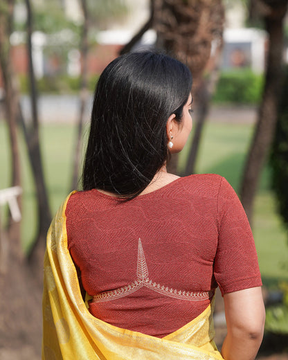 Mirai Rust Zari Embroidered Blouse