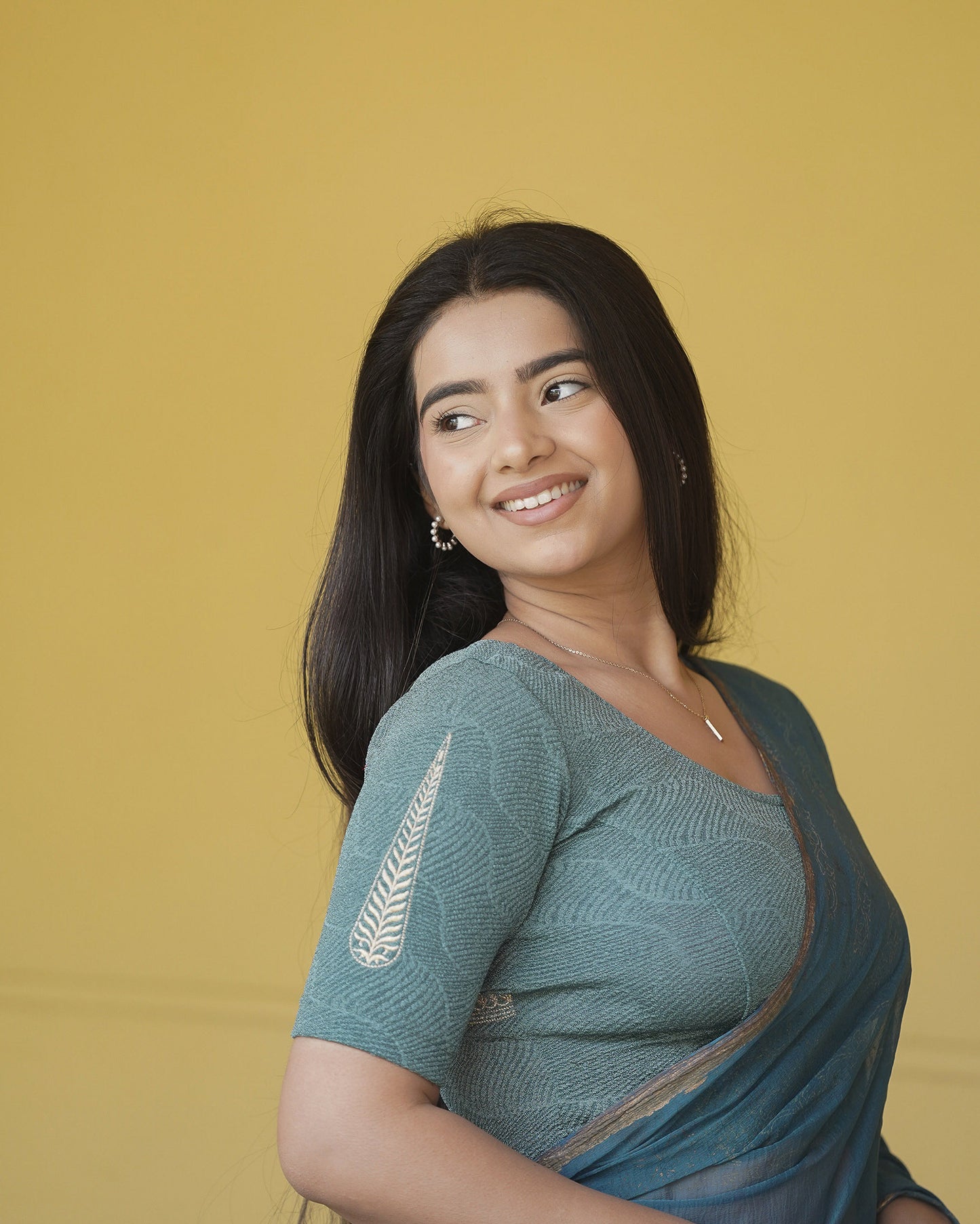 Mirai Titanium Zari Embroidered Blouse