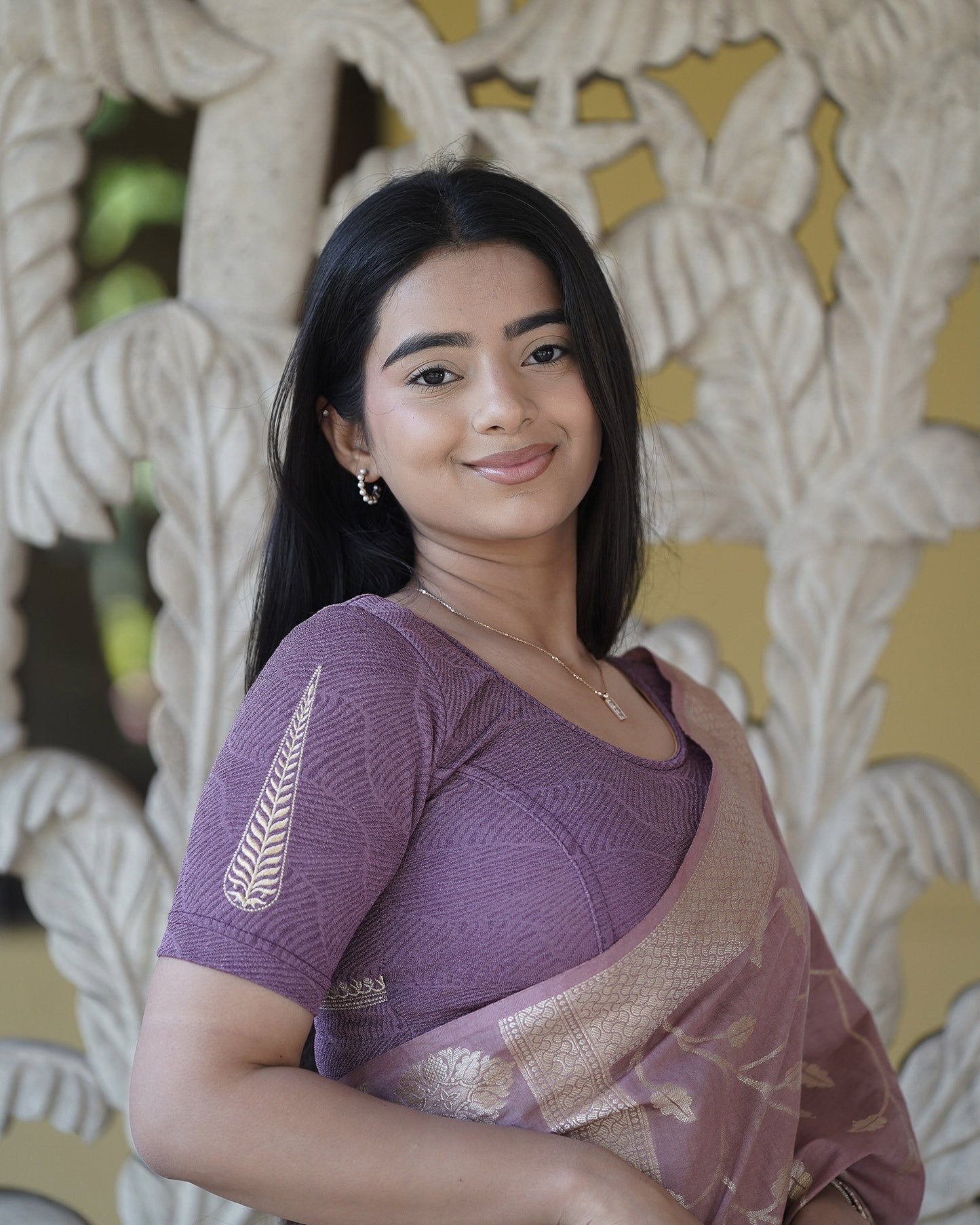 Mirai Dark Lavender Zari Embroidered Blouse