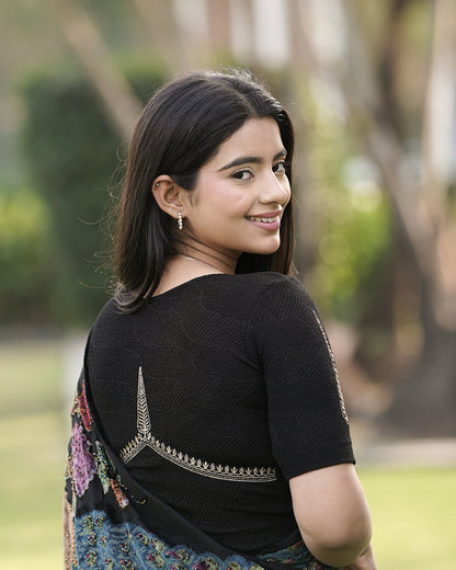 Mirai Black Zari Embroidered Blouse