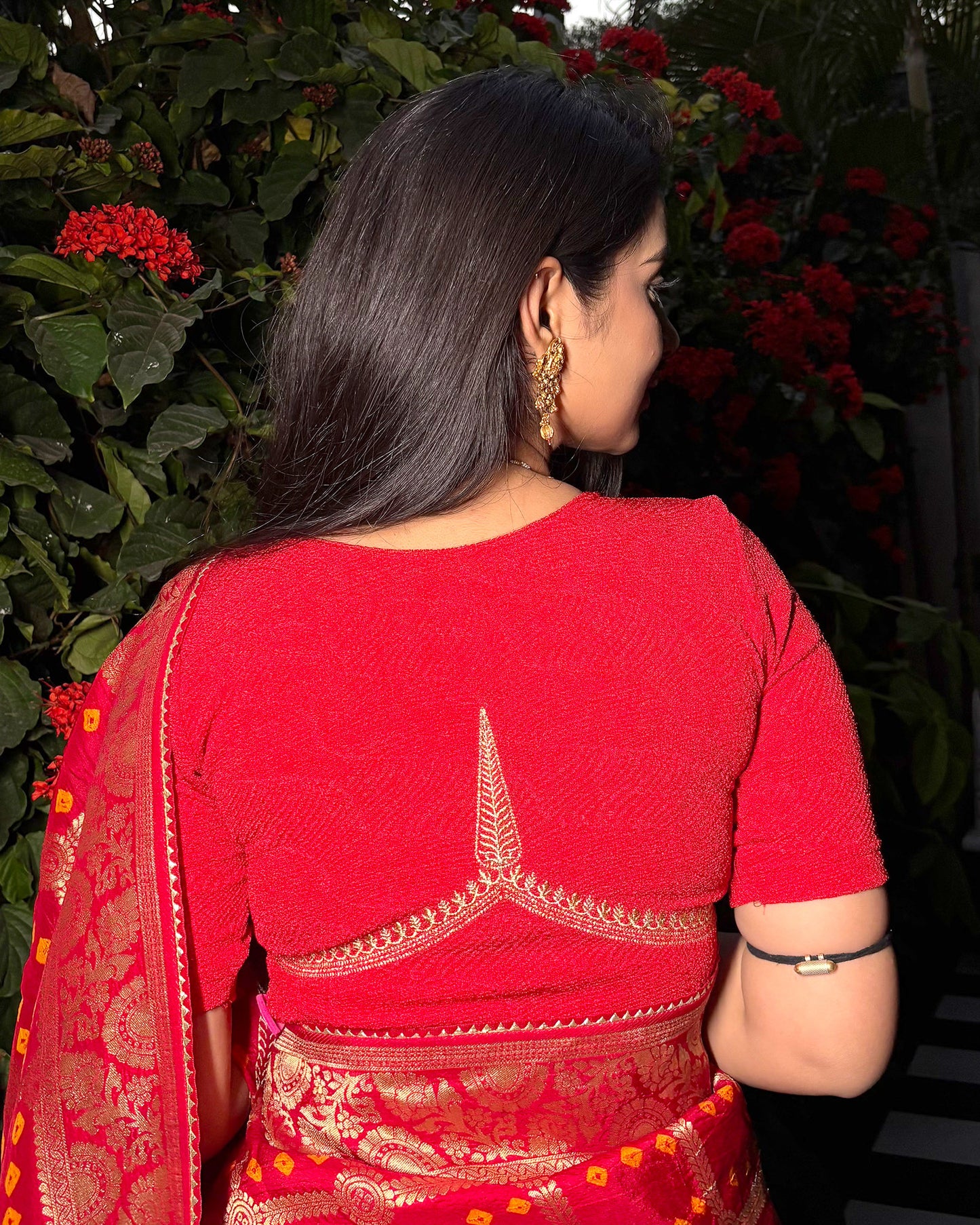 Mirai Red Zari Embroidered Blouse