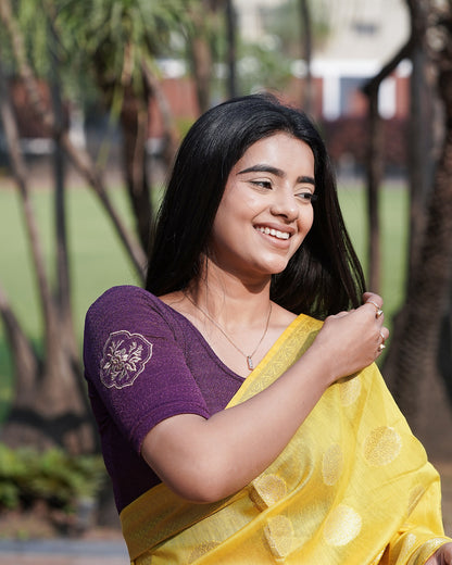 Vismita Purple Rose Embroidered Blouse