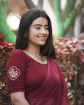 Vismita Maroon Rose Embroidered Blouse