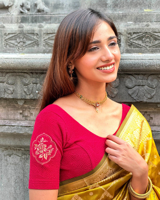 Vismita Rani Rose Embroidered Blouse