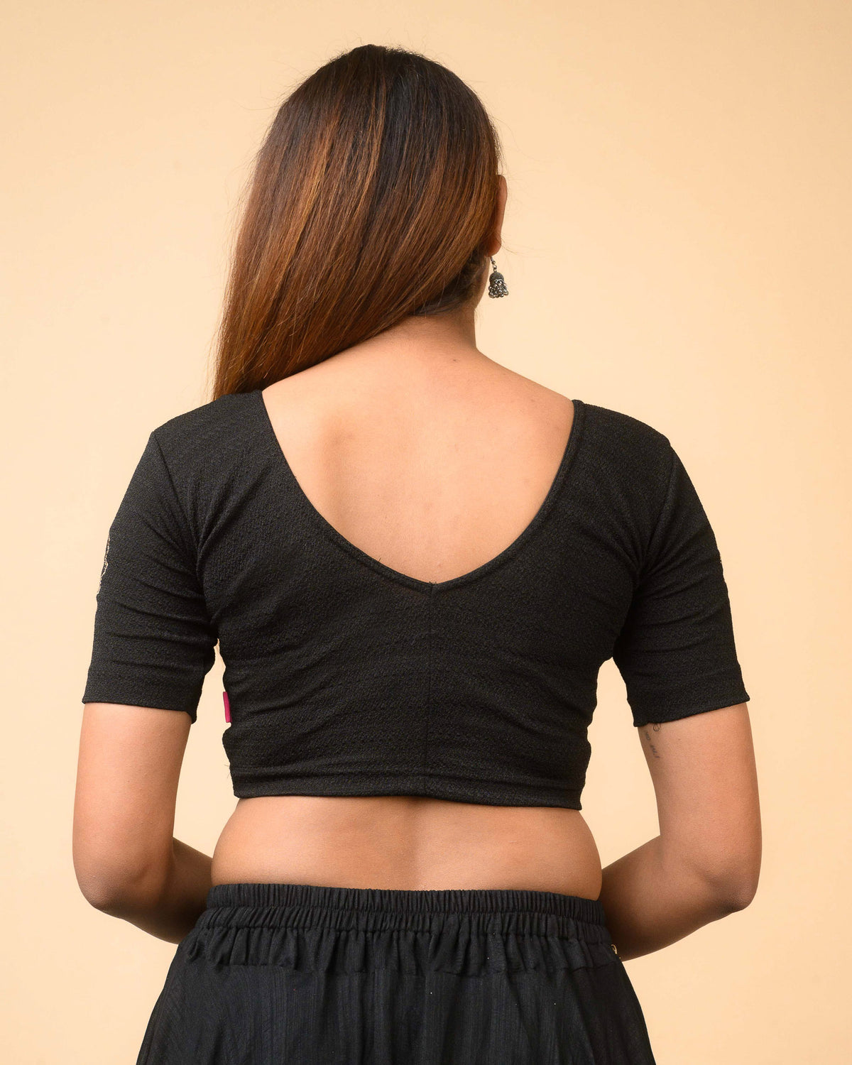 Vismita Black Rose Embroidered Blouse