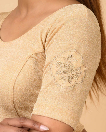 Vismita Fawn Rose Embroidered Blouse